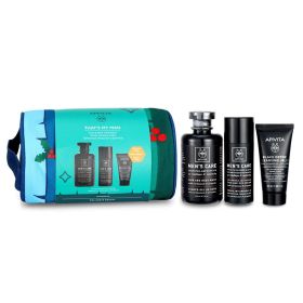 APIVITA - That's My Man Face & Body Treatment Set: Hair & Body Wash 250ml + Face & Eye Cream 50ml + Black Cleansing Gel 50ml 086749 3pcs