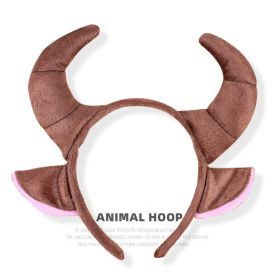 Performance Cartoon Animal Headband Plush Headdress (Option: Cattle ears)