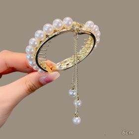 Ball Head Plate Temperament Horsetail Buckle Hair Clip (Option: D Pear)