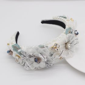 Pearl Lace, Petals, Diamonds, Crystals, Geometric All-Match Women's Prom Hair Accessories (Color: White)