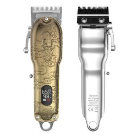 Clipper LCD Digital Display Hair Clipper (Option: EU-Gold)