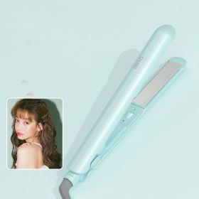 Small Splint Female Straight Hair Curly Hair Negative Ion Curling Iron Straight Clip Small Portable (Option: Green-Plug in)