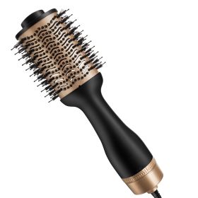 Multifunctional Hot Air Comb Amazon Cross-Border Three-In-One Hair Dryer Curler Straight Hair Comb Styling Comb (Option: Gold-AU)