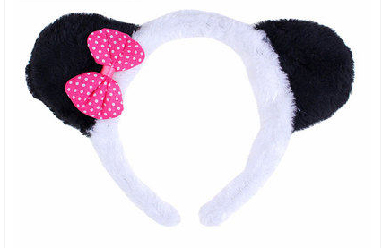 Performance Cartoon Animal Headband Plush Headdress (Option: Knotted Panda)