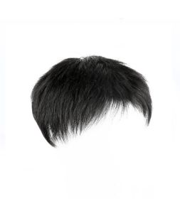 Men's Reissue Block Headreal Hairwhite Hairnatural Lifelikebreathable Wigreissue Top (Option: 13x14 natural black)