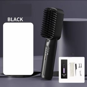 Wireless Straight Hair Comb Negative Ion Non Harmful Portable USB (Option: Black-USB)