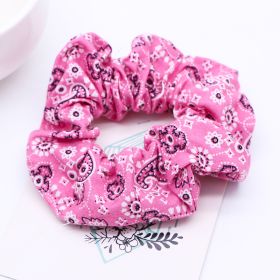 Large Intestine Hair Tie Foreign Trade Cashew Flower Ponytail Hair Tie (Color: Pink)