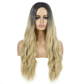 European And American Female Wigs, Wavy Curly Hair, Ladies Wig Head (Color: Gold)