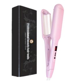 Ceramic Liquid Crystal Curling Iron Does Not Hurt Hair Wave Curling Iron Multi-gear Splint (Option: Pink-EU)