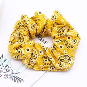 Large Intestine Hair Tie Foreign Trade Cashew Flower Ponytail Hair Tie (Color: Yellow)