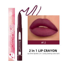 Two-in-one Lip Liner Long Lasting Waterproof Matte (Option: 1G-12 Style)