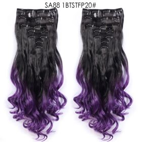 Long Curly Hair High Temperature Silk Curtain (Option: U)