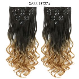 Long Curly Hair High Temperature Silk Curtain (Option: H)