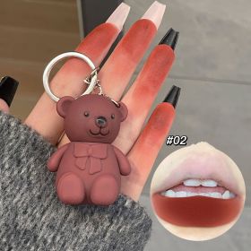 Keychain Bear Lip Mud 6 Color Matte White (Option: To Alice)