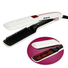 Multifunctional Negative Ion Infrared Spray Steam Hair Straightening Comb (Option: White-AU)