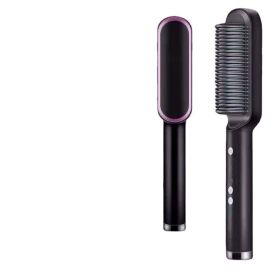 Multifunctional Electric Heating Hair Straightening Comb (Option: black-EU)