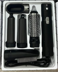 Five-in-one Hot Air Comb Automatic Hair Curler For Curling Or Straightening (Option: black-US)