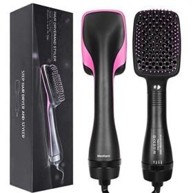 Electric Hair Dryer Comb 2 In 1 (Option: black-UK)