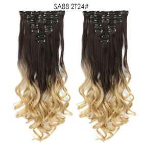 Long Curly Hair High Temperature Silk Curtain (Option: W)