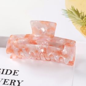 European And American Popular Hair Accessories Ingot Moire Clip (Option: 4Orange pink)