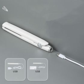 Usb Interface Mini Hair Curler And Straightener Dual-use Hair Curler (Color: White)