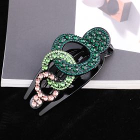 Duckbill Clip Hairpin Large Plate Hairpin Bow Headdress (Option: Gradient green)