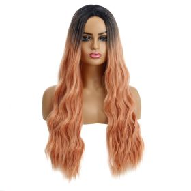 European And American Female Wigs, Wavy Curly Hair, Ladies Wig Head (Color: Orange)