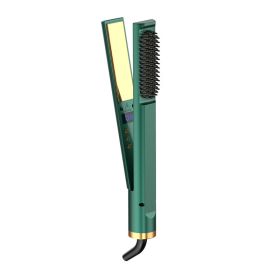 Three-in-one Multifunctional Straight Hair Roll Splint Wet And Dry Dual-use (Option: Green-UK)