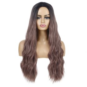 European And American Female Wigs, Wavy Curly Hair, Ladies Wig Head (Color: Brown)