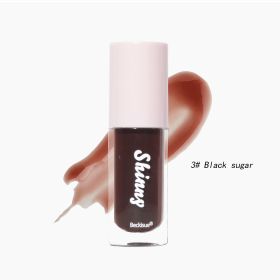 Translucent Black Lip Gloss Water Light Mirror Highlight Lipstick (Option: Brown Sugar Colors-8ml)