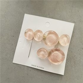 Ocean Bubble Jelly Elegant Fashion Side Clip Cropped Hair Clip (Option: Light pink)