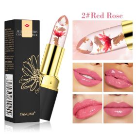 Petal Flower Color Changing No Stain On Cup Temperature Change Lipstick Three-color Jelly Lipstick (Option: 2 Red Rose-32g)