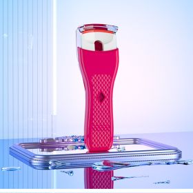 Mini Rechargeable Hot Eyelash Curler (Option: Rose Red-USB)