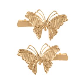 European And American Creative Personality Butterfly Hairpin (Option: Golden pair one on each side-4.26.8CM)