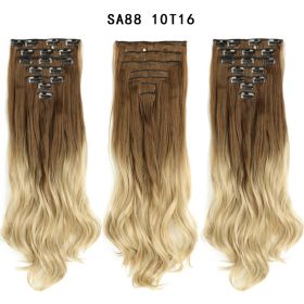 Long Curly Hair High Temperature Silk Curtain (Option: P)