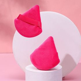 Puff Suede Dry Powder Puff Fan Loose Powder Puff Makeup Sponge (Option: Opp4-Rose red)