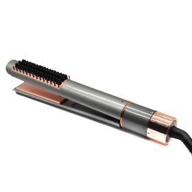 Curling Iron Negative Ion Hair Straightener (Option: Silver grey-AU)