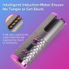 Cordless Auto Rotating Hair Curler Hair Waver Curling Iron Styling Tool Purple