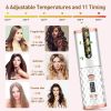 Wireless Automatic Curling Iron Rotating Ceramic Heating Hair Curler USB Rechargeable Portable Auto Hair Waver Corrugated Curling Wand Electric Curlin