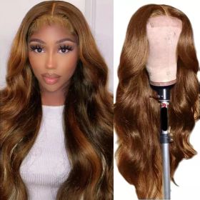 Long Curly Hair Light Blonde Big Waves African Women's Lace Wig (Option: Brown-28inches)