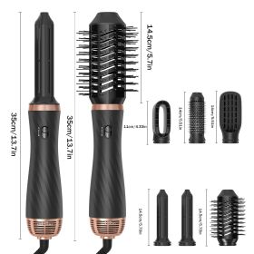 Five-in-one Hot Air Comb Roll Hair Straightener (Option: American Standard)