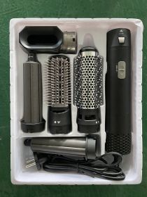 Five-in-one Hot Air Comb Automatic Hair Curler Rolls (Option: Black US)