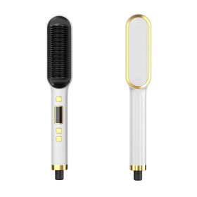 Display Hair Straightener Dual-purpose Does Not Hurt Hair Curls (Option: White British Standard)