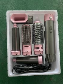 Five-in-one Hot Air Comb Automatic Hair Curler Rolls (Option: Pink EU)